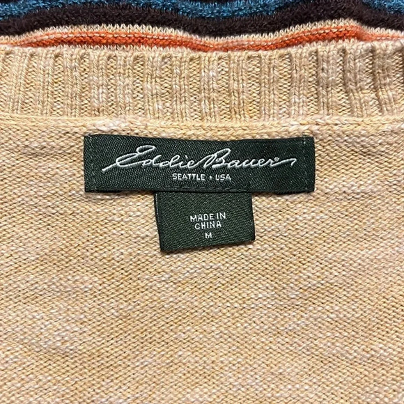 * Eddie Bauer Women’s Long Sleeve Button Up Fair Isle Sweater With Pockets 1065 - Picture 3 of 4